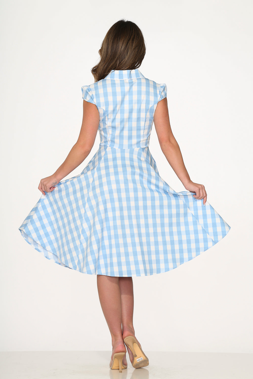 Blue Checkmate Swing Dress