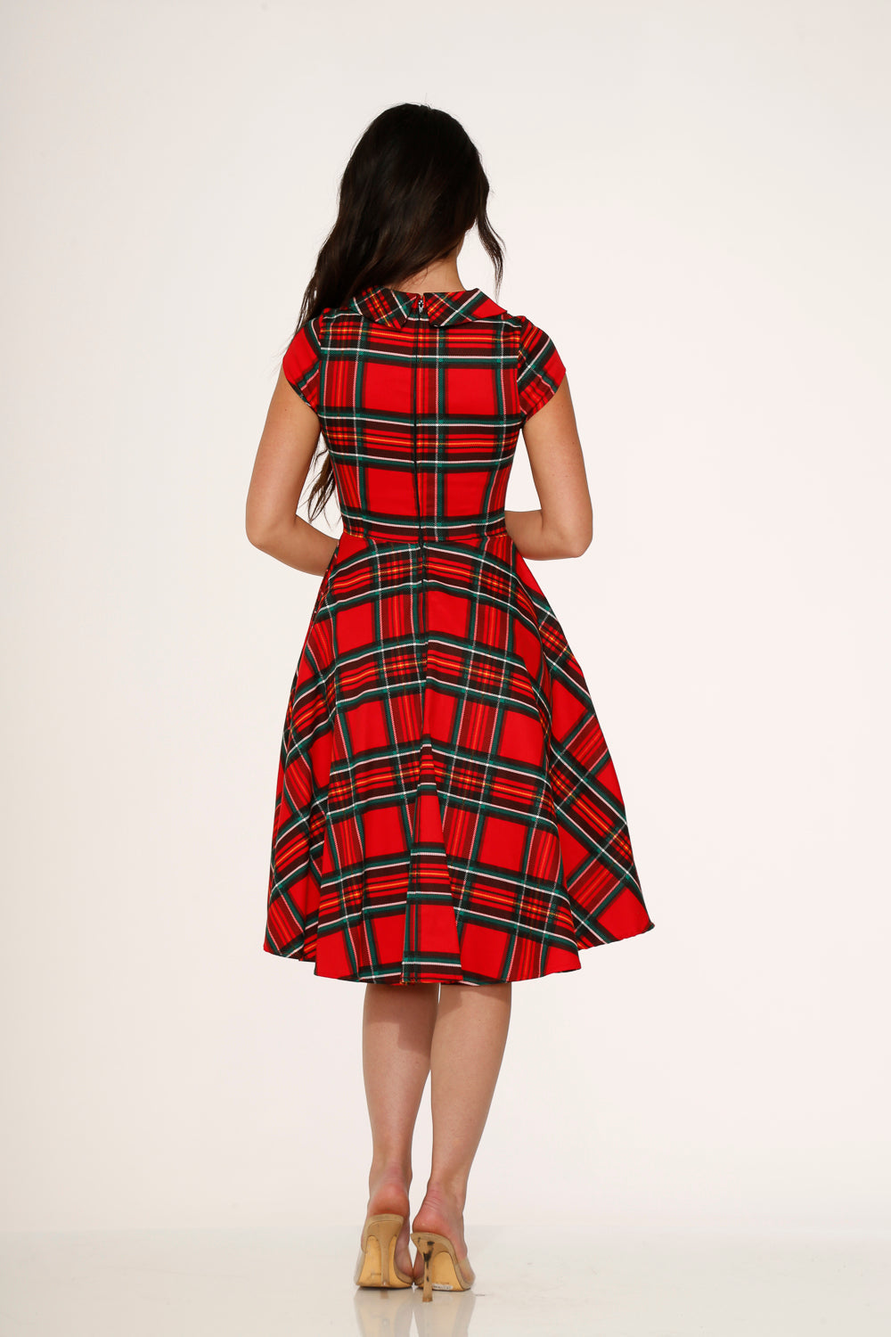 Red Plaid Swing Dress