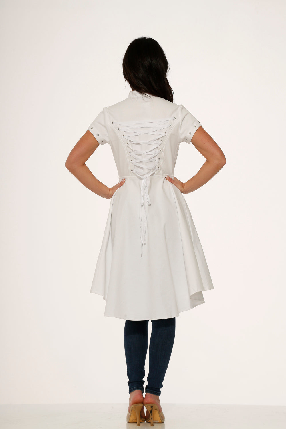 White Battalion Hi-Lo Dress