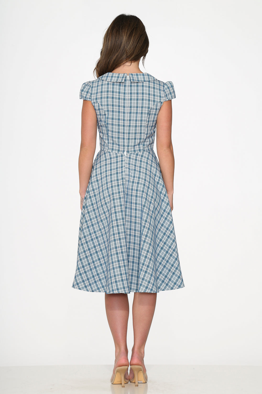Blue Plaid Swing Dress