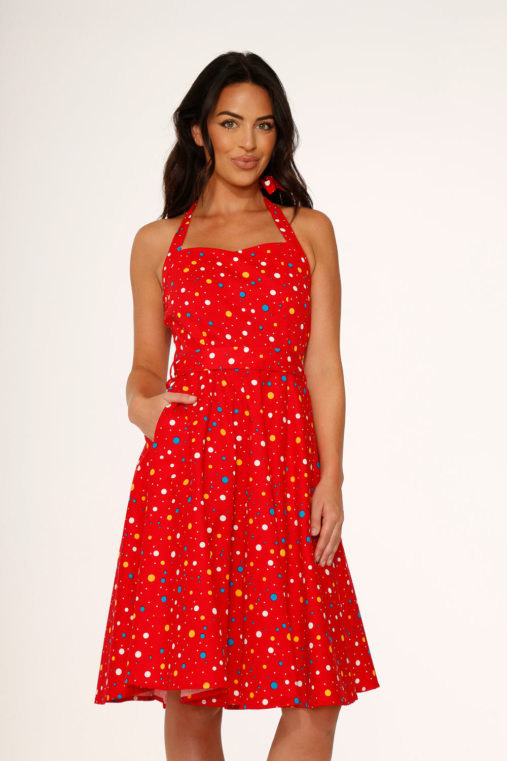 Red Candy Halter Swing Dress