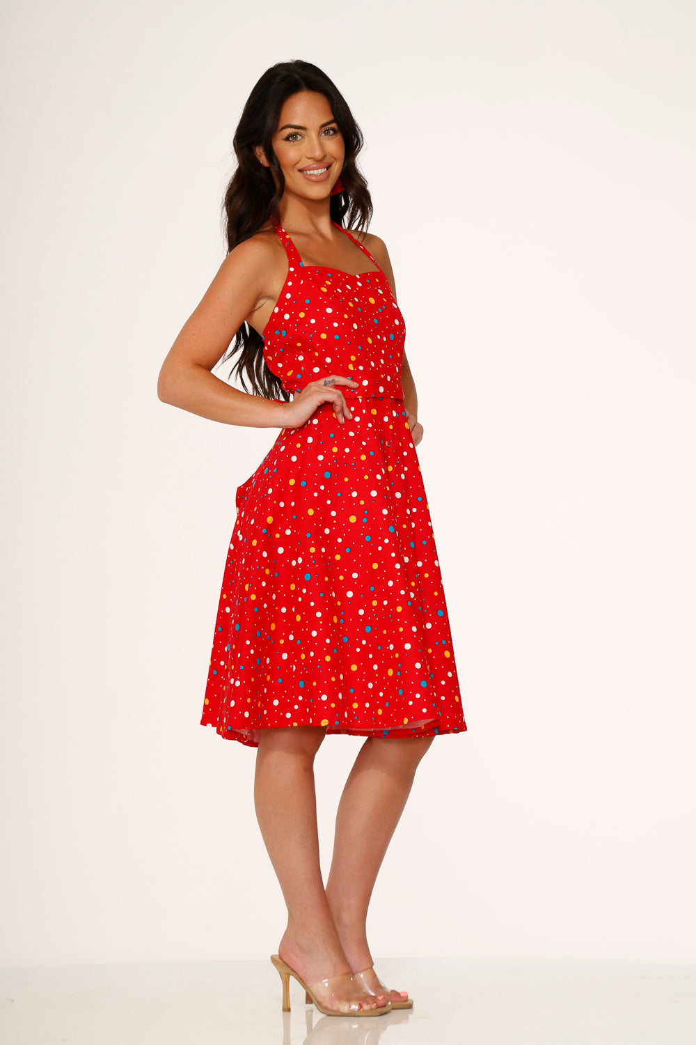 Red Candy Halter Swing Dress