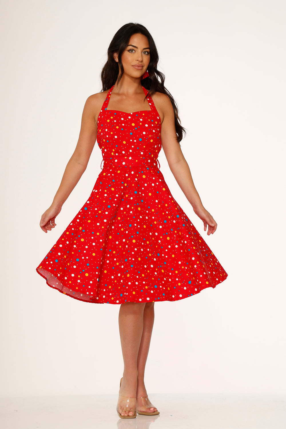 Red Candy Halter Swing Dress