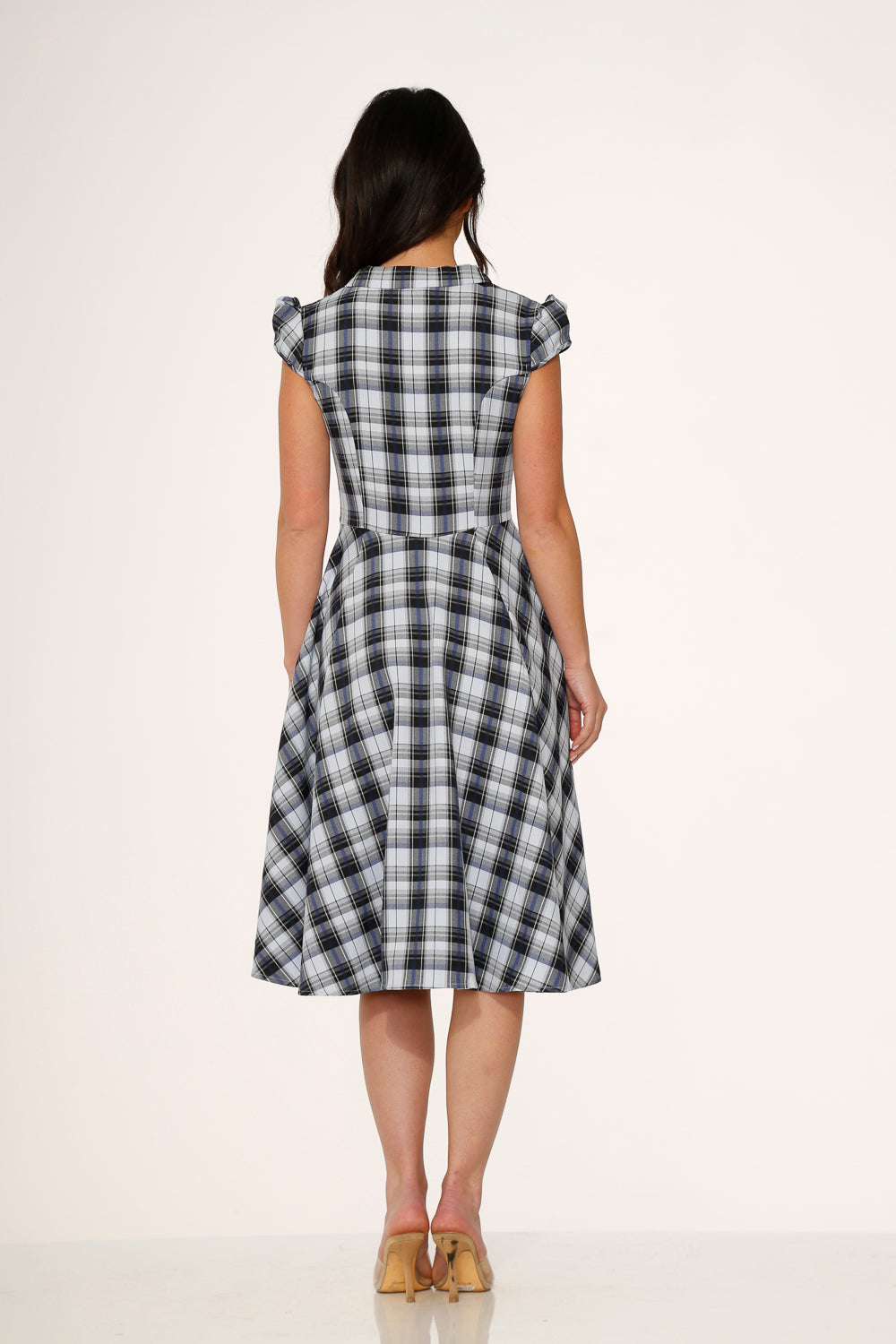 Blue Plaid Swing Dress