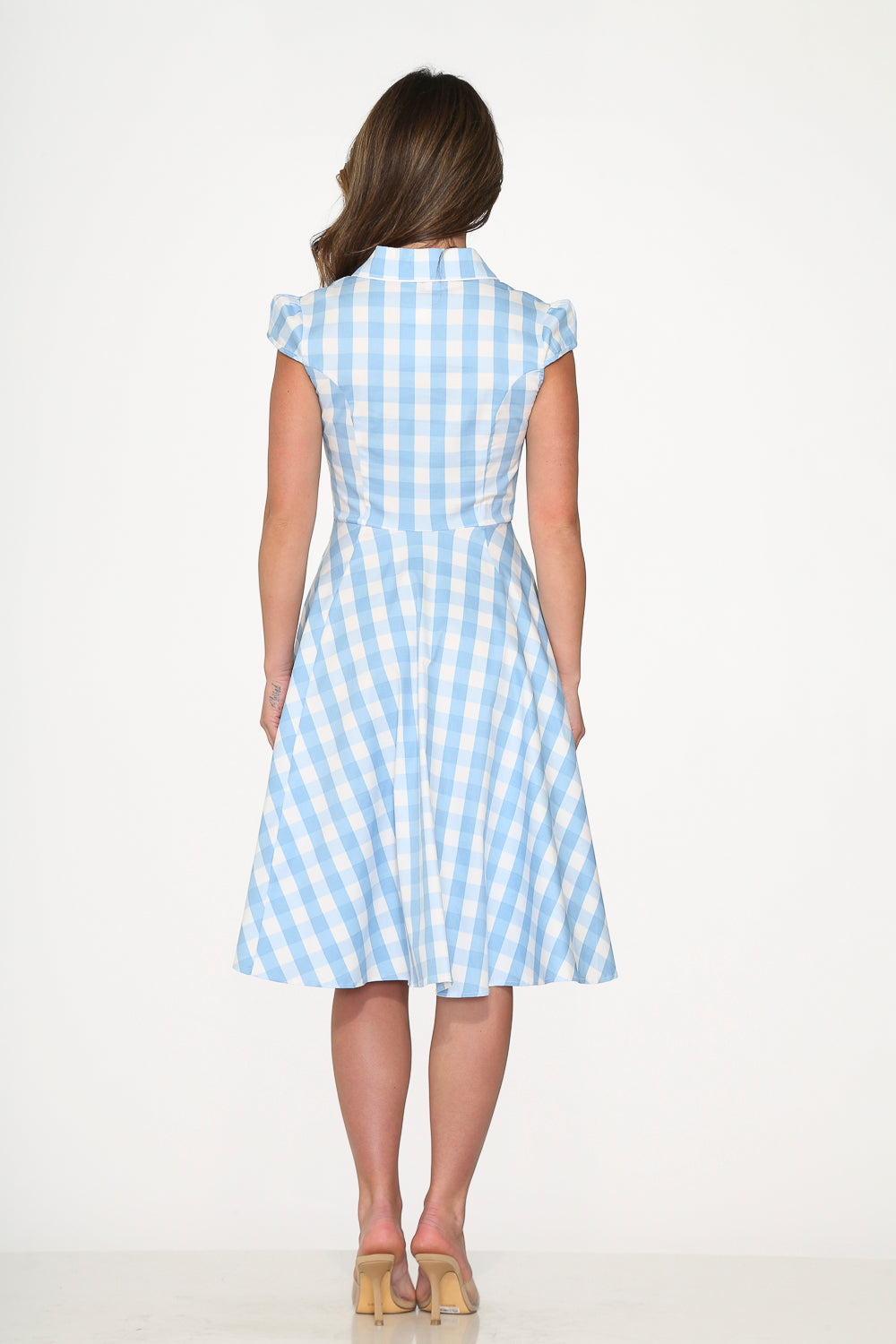 Blue Checkmate Swing Dress