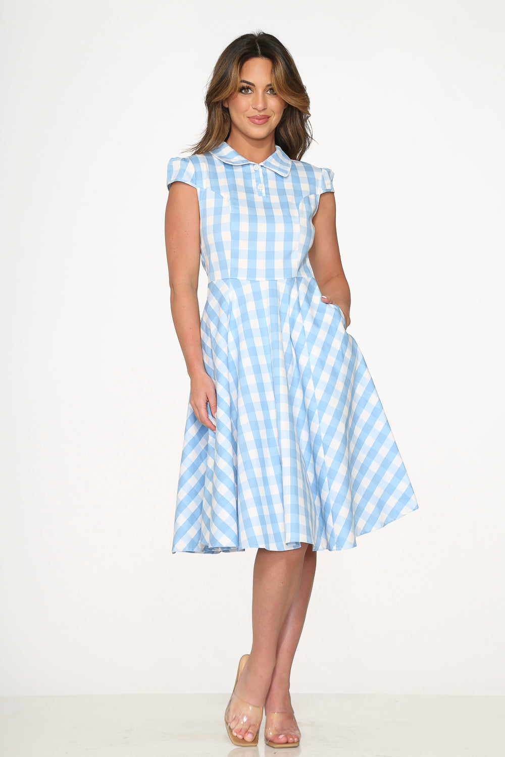 Blue Checkmate Swing Dress