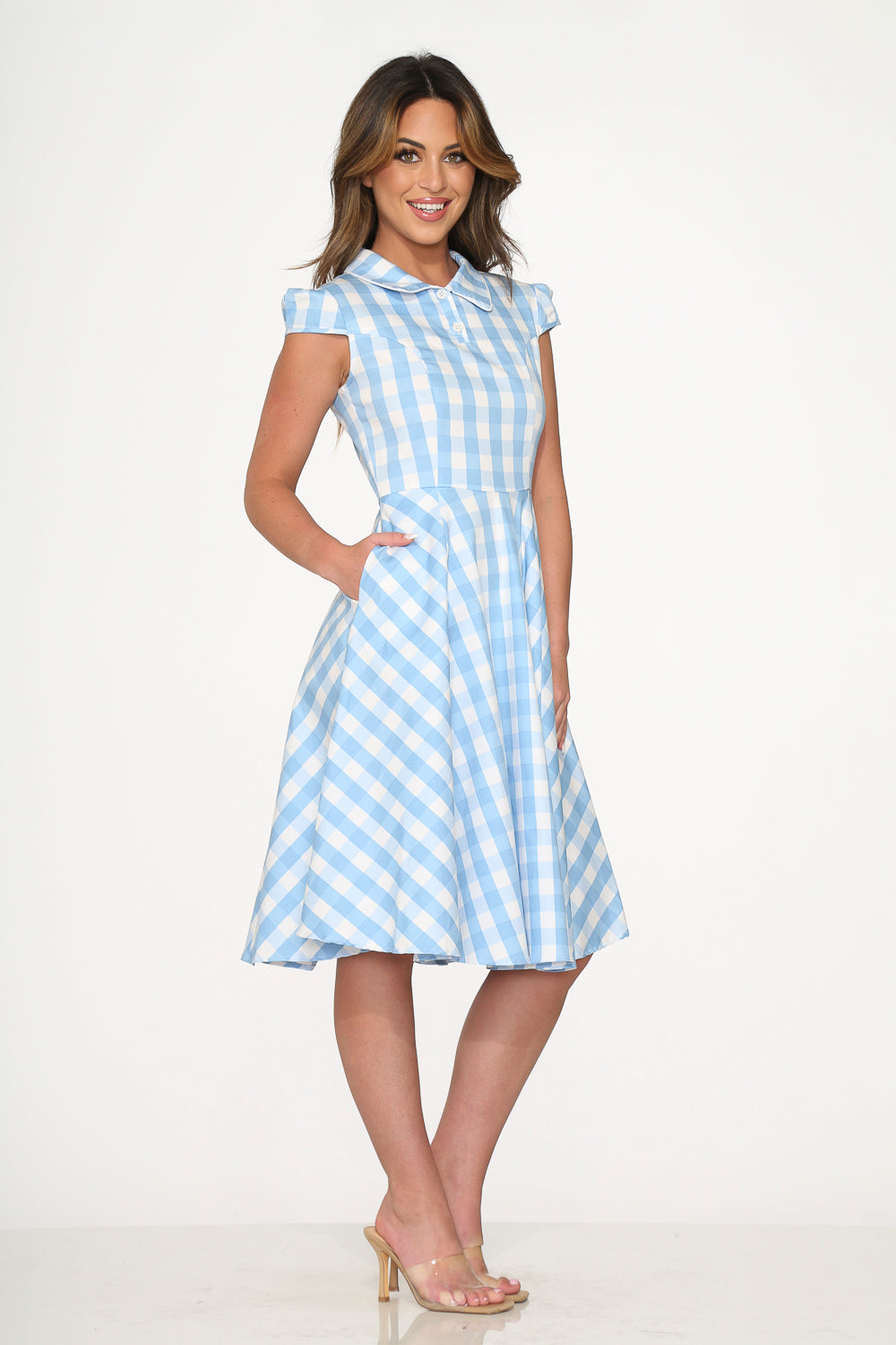 Blue Checkmate Swing Dress