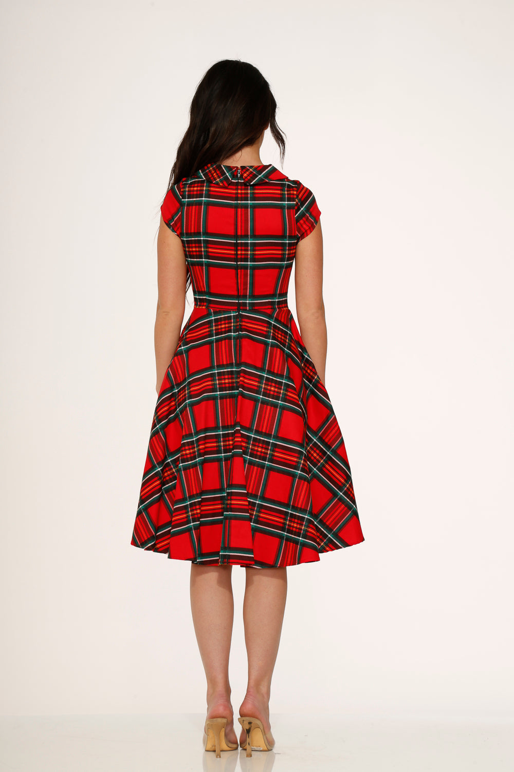 Red Plaid Swing Dress