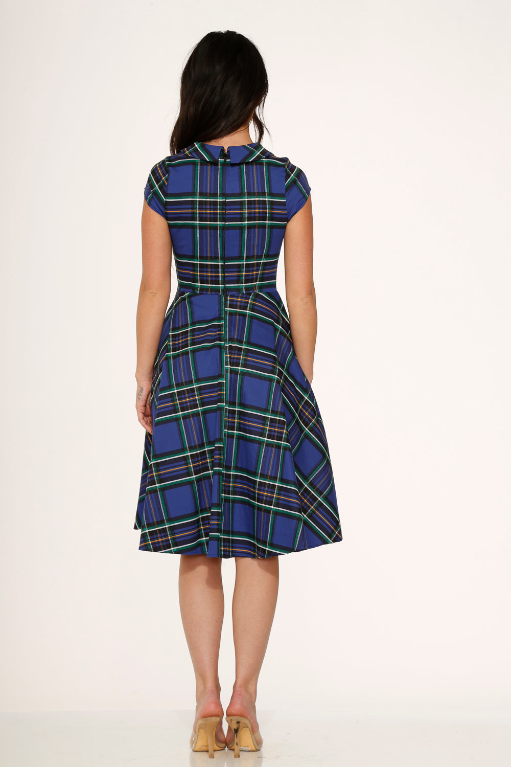 Blue Plaid Swing Dress