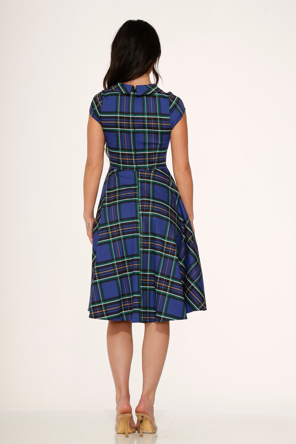 Blue Plaid Swing Dress