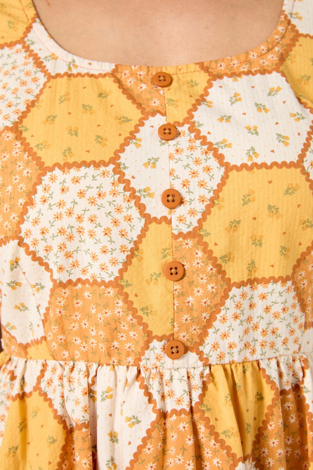 Patchwork Sleeved Mini Dress